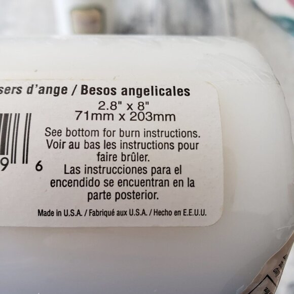 Sealed (set of 2) Wax Burning 2.8" X 8" White Pillar Candles - Angel Kiss Scent - Picture 2 of 3